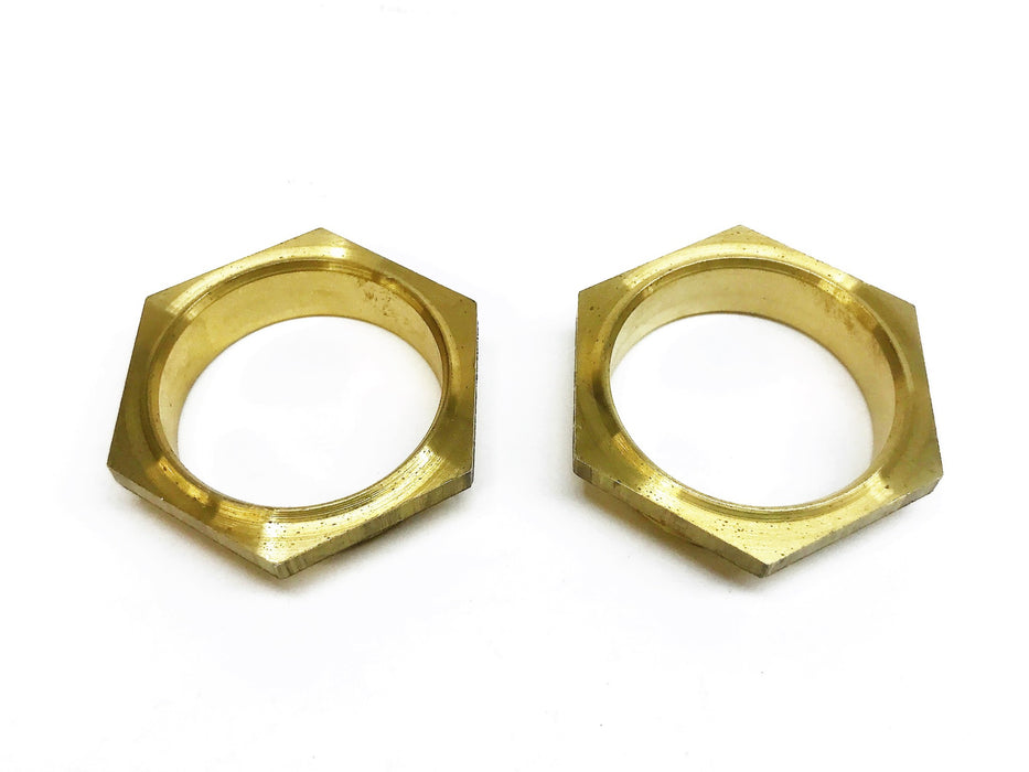 Unbranded Brass Male Hex Flange Nut [Lot of 2] NOS