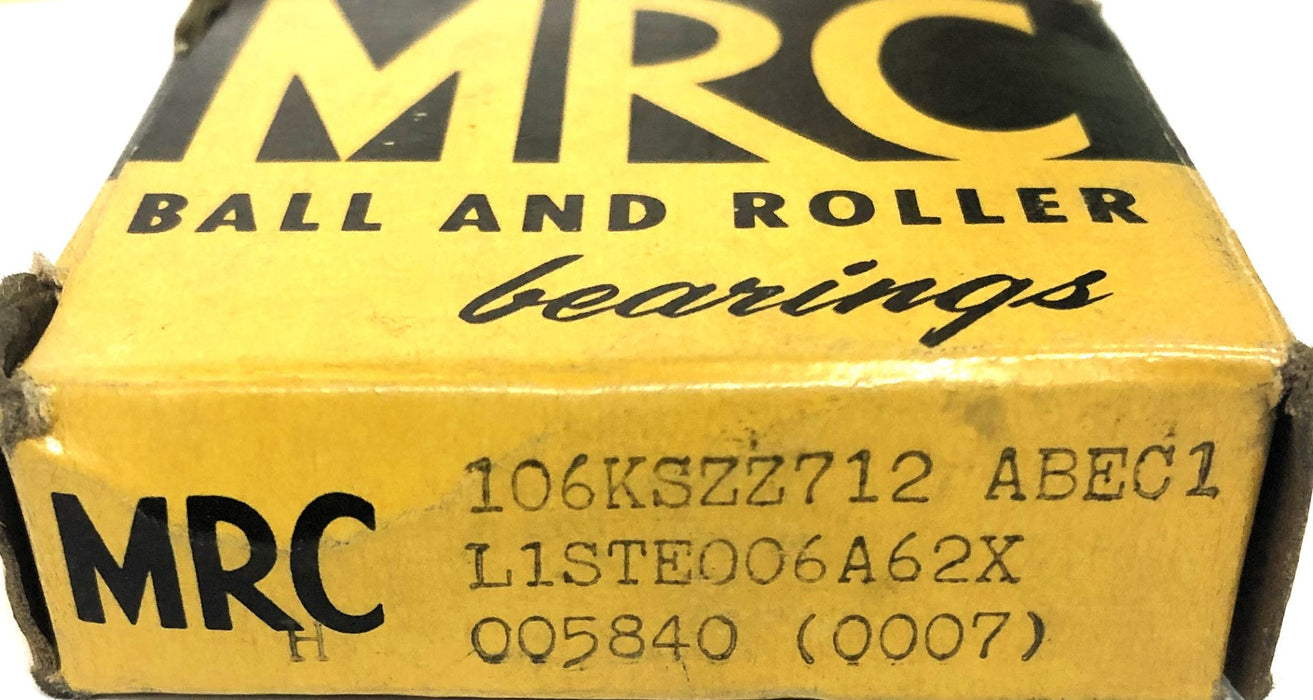 MRC ABEC-1 Single Row Ball Bearing 106KSZZ712 [Lot of 3] NOS