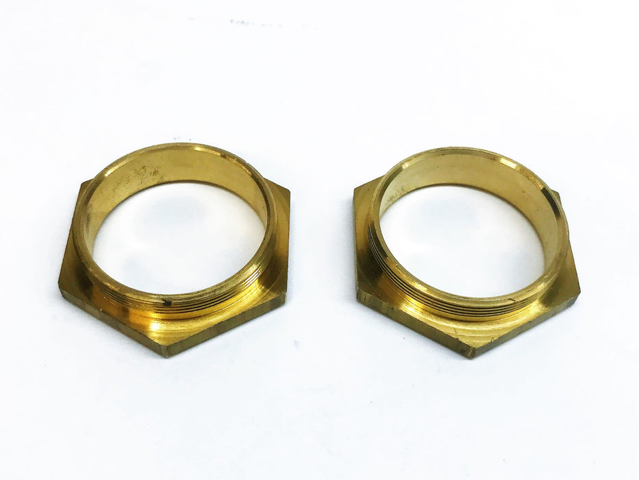 Unbranded Brass Male Hex Flange Nut [Lot of 2] NOS