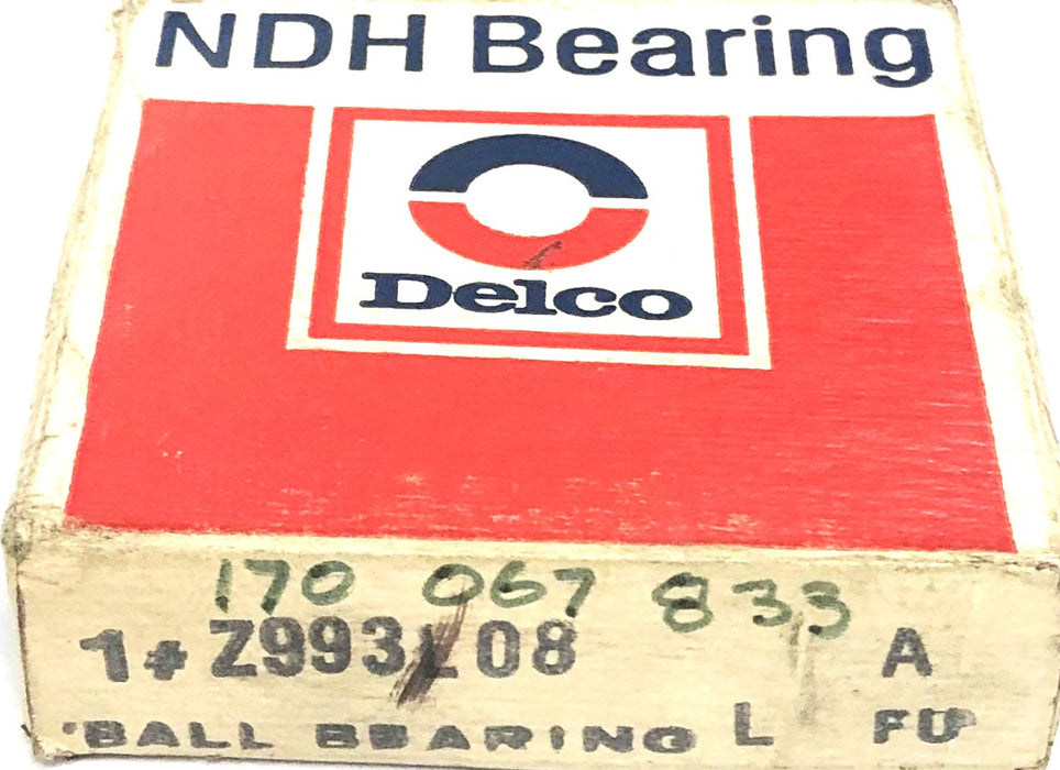 NDH Delco Single Row Ball Bearing Z993L08 NOS