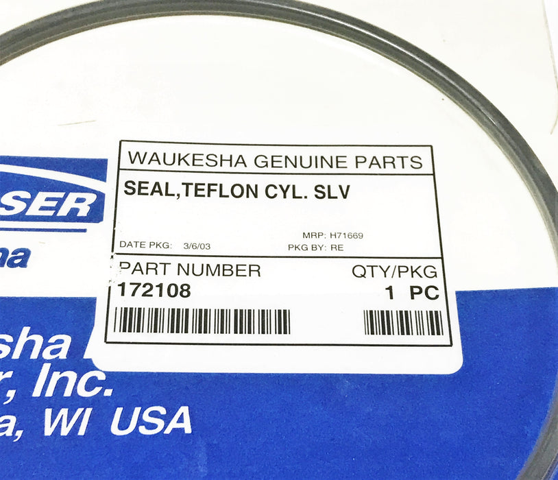 Waukesha OEM Teflon Cylinder Sleeve Seal 172108 NOS