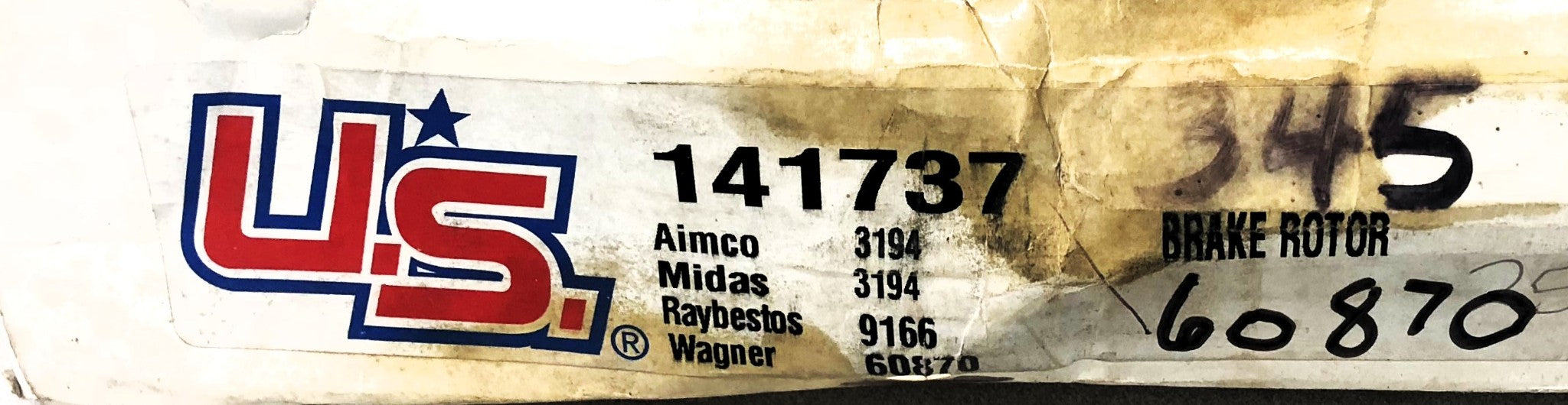 U.S. Disc Brake Rotor 141737 (60870) NOS