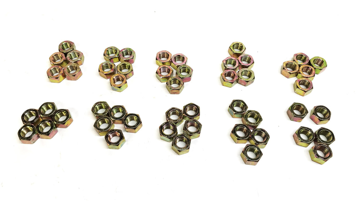 Papco 7/16" Yellow Zinc-Plated Hex Nuts, Box of 50, 092-020 [Lot of 2] NOS