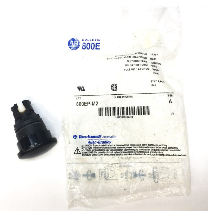 Allen-Bradley 800E Black Mushroom Push Button 800EP-M2 NOS