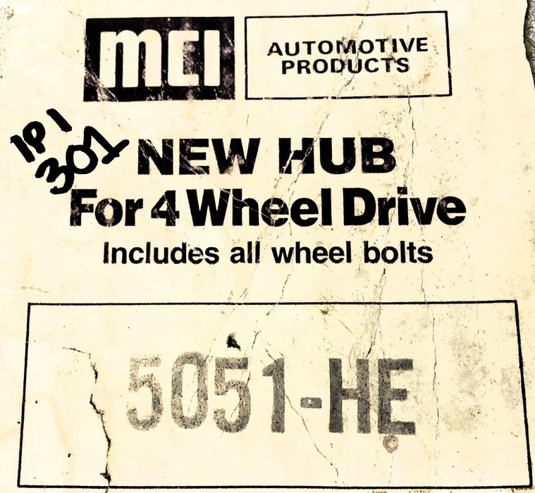 MCI Wheel Hub 5051-HE (301) NOS
