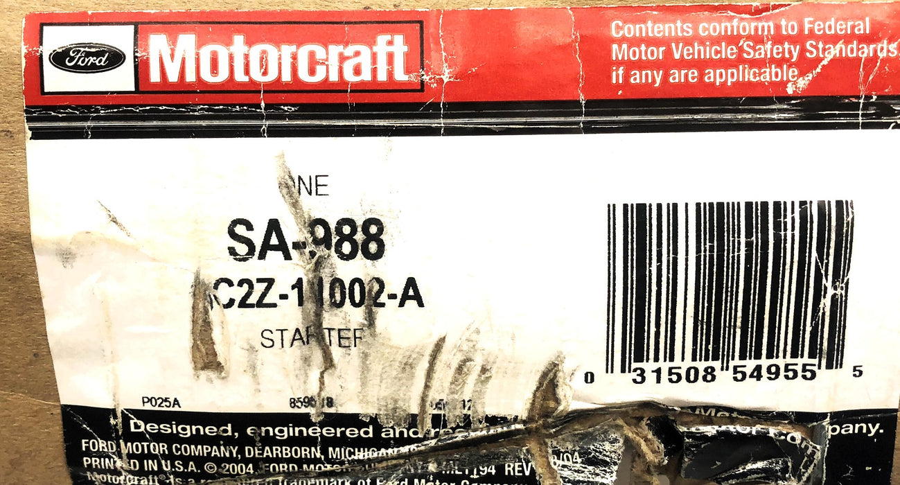 FoMoCo Motorcraft Starter Motor 9C2T-11000-AA NOS