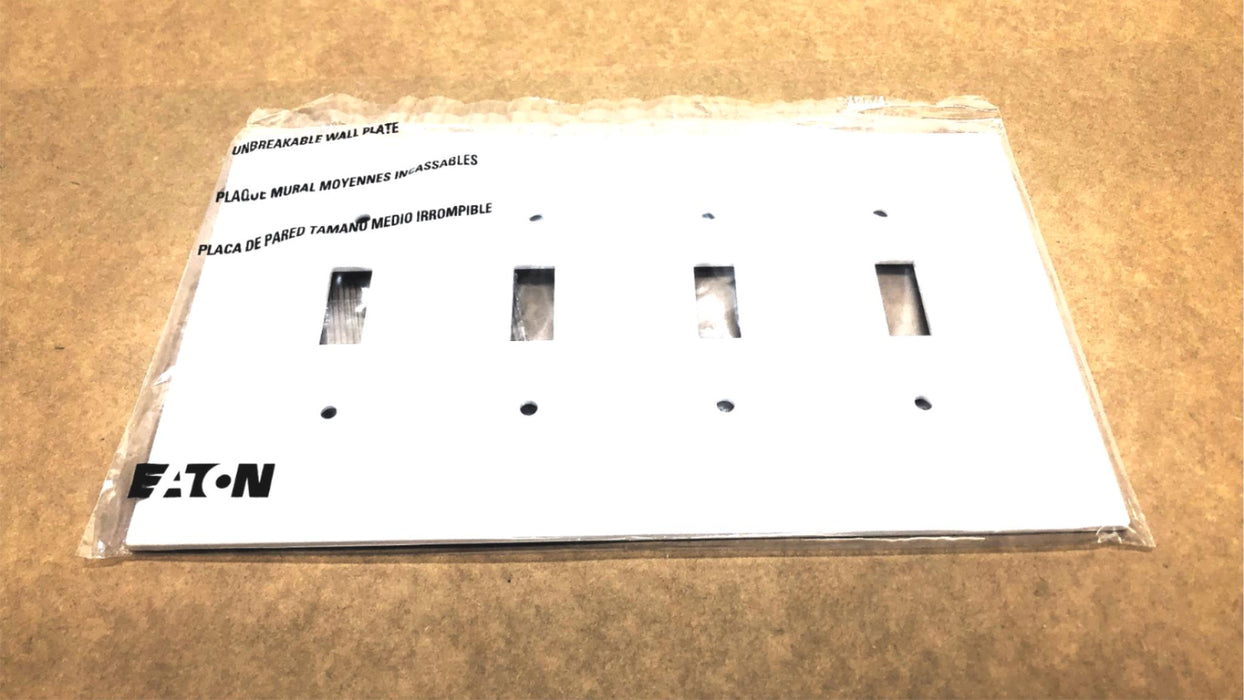 Eaton 4-Gang Toggle Switch Wall Cover W/ Hardware PJ4W [Lot of 5] NOS