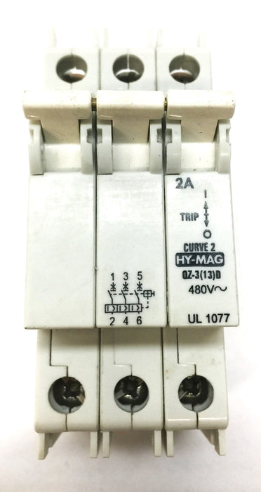 HY-MAG 480V Curve 2 Circuit Breaker 090503 (QZ-3(13)D) USED