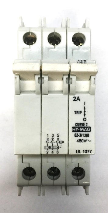 HY-MAG 480V Curve 2 Circuit Breaker 090503 (QZ-3(13)D) USED