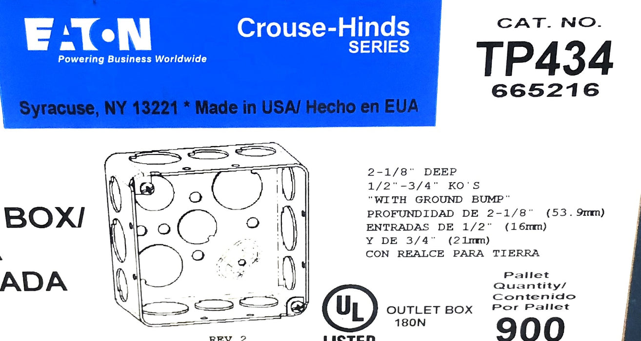 Eaton Crouse-Hinds 4" Square Electric Box Enclosure TP434 [Lot of 3] NOS