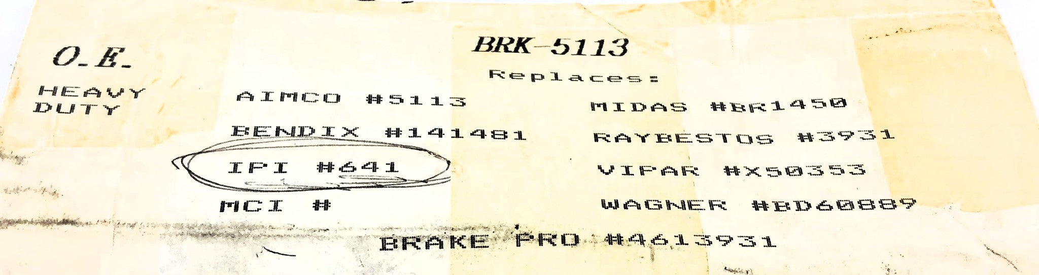 O.E. Heavy Duty Brake Rotor BRK-5113 (BD60889) NOS