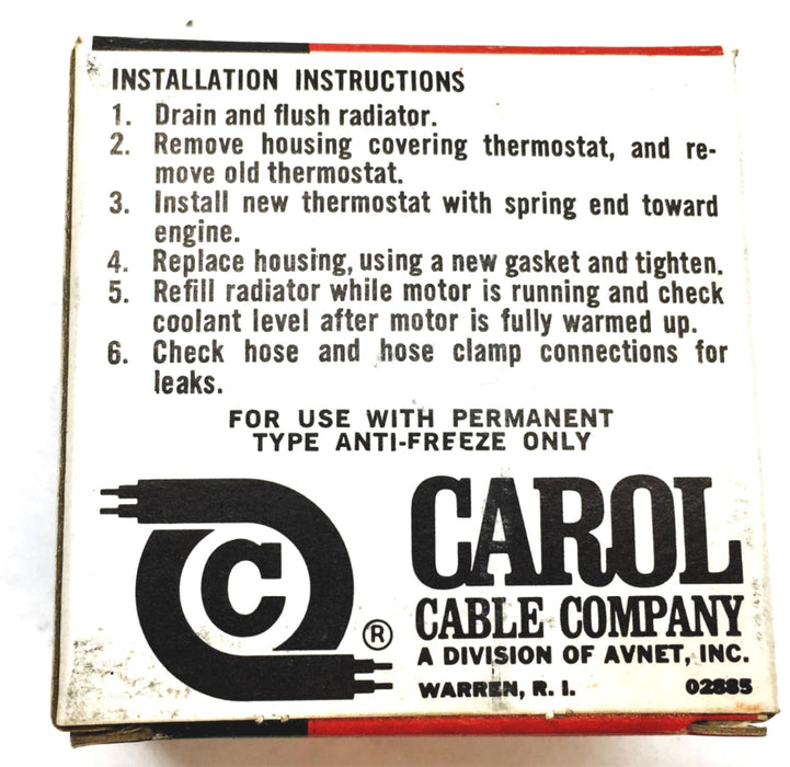 Carol Butterfly Thermostat 1-9695 NOS
