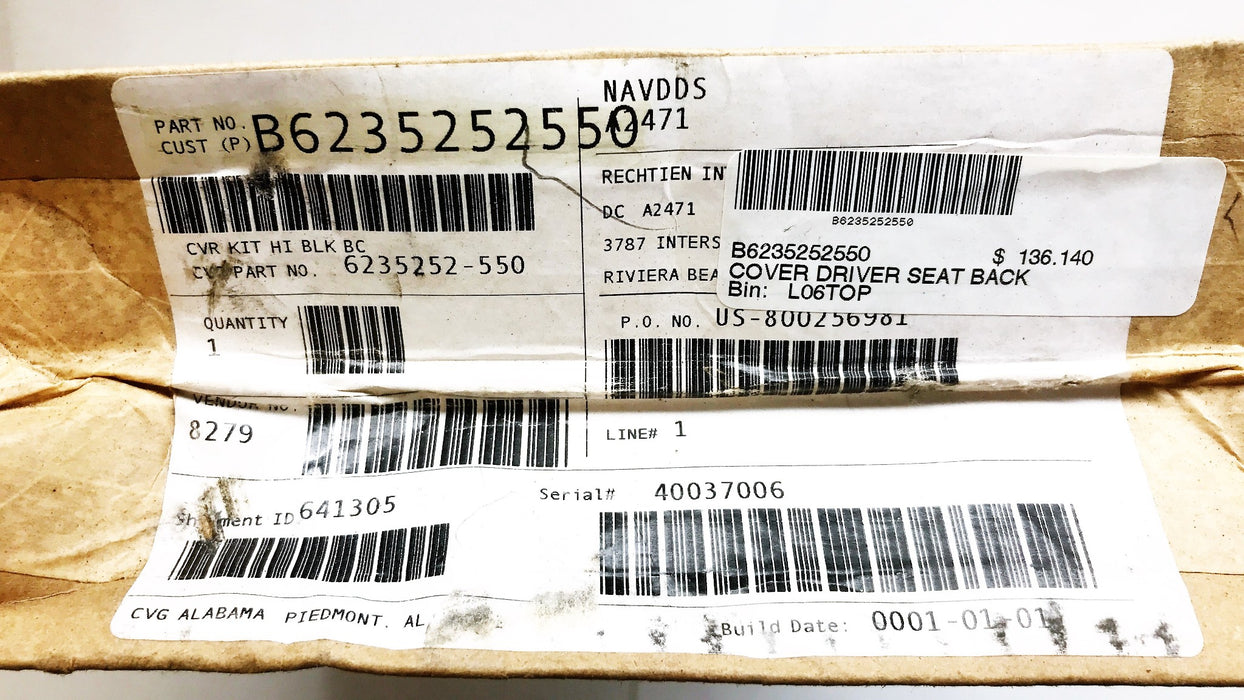 Rechtien Drivers High Back Seat Cover 6235252-550 NOS