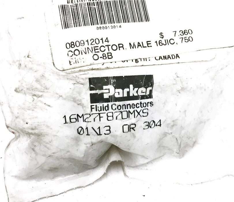 Parker Male Connector 16M27F870MXS NOS