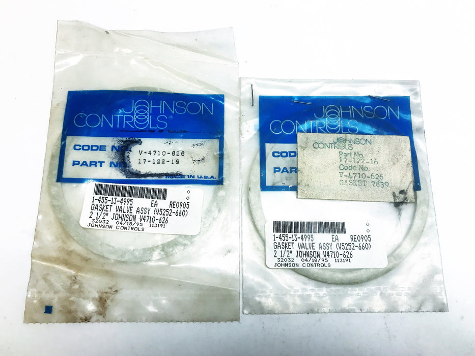 Johnson Controls Valve Assembly Gasket V-4710-626 [Lot of 2] NOS
