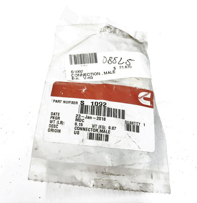 Cummins OEM Male Connector S1092 NOS