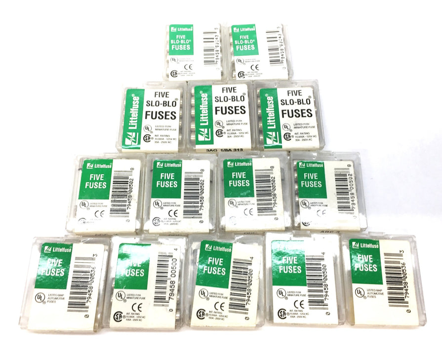 Littelfuse Assorted Five Fuse Pack (5pcs) [Lot of 14] NOS