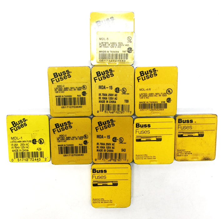 Cooper Bussmann Buss Glass Fuses Assortment Pack (50pcs) NOS