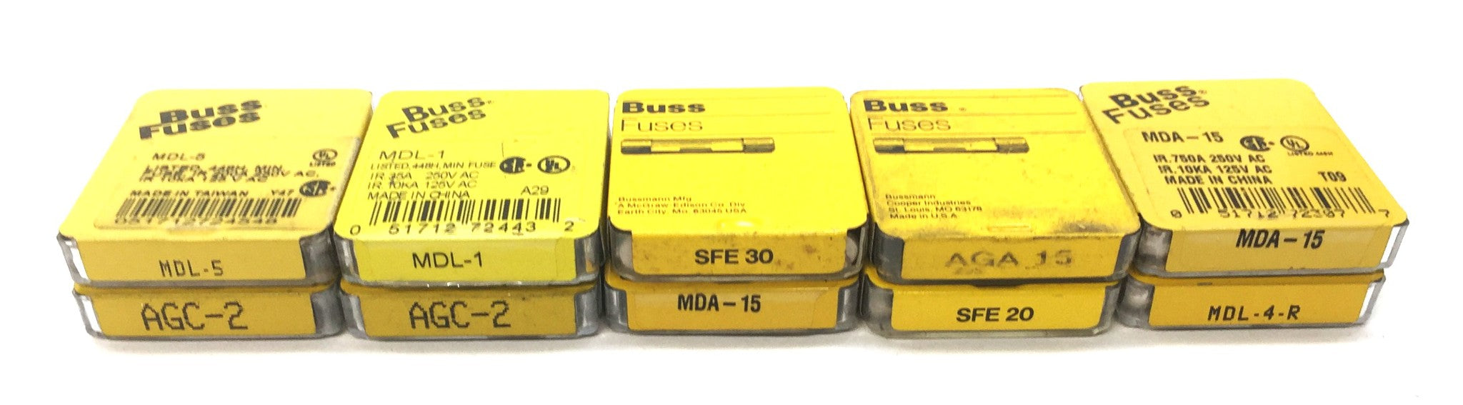 Cooper Bussmann Buss Glass Fuses Assortment Pack (50pcs) NOS