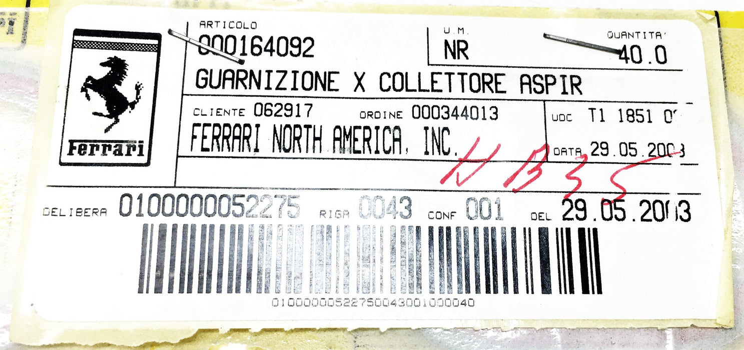 Ferrari 2 Piece Set Gasket 164092 NOS