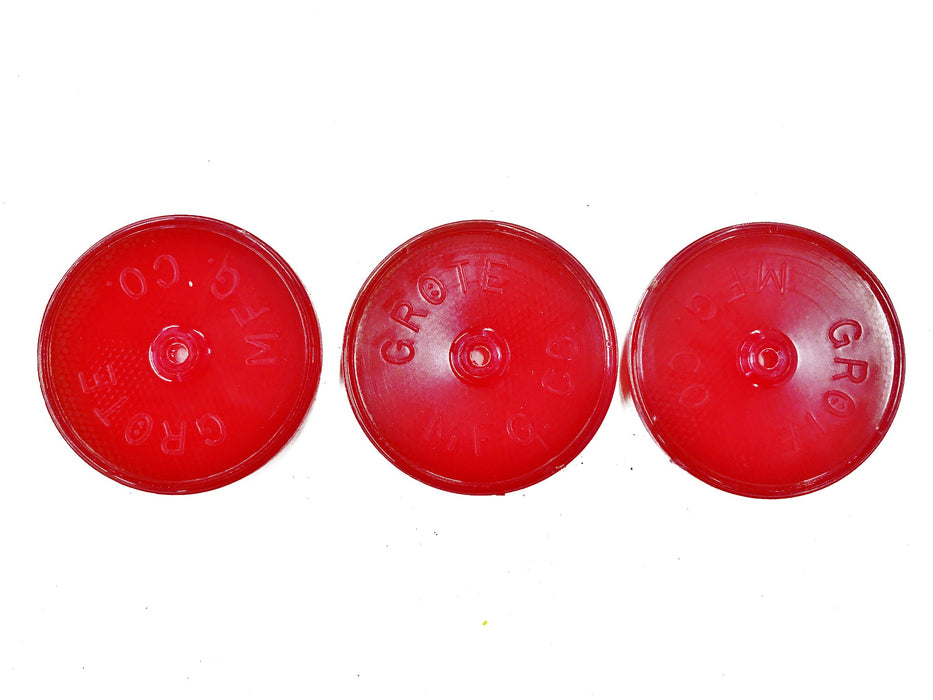 Grote Replacement Marker Lens 3-1/4 Round Red 4015R [Lot of 3] NOS