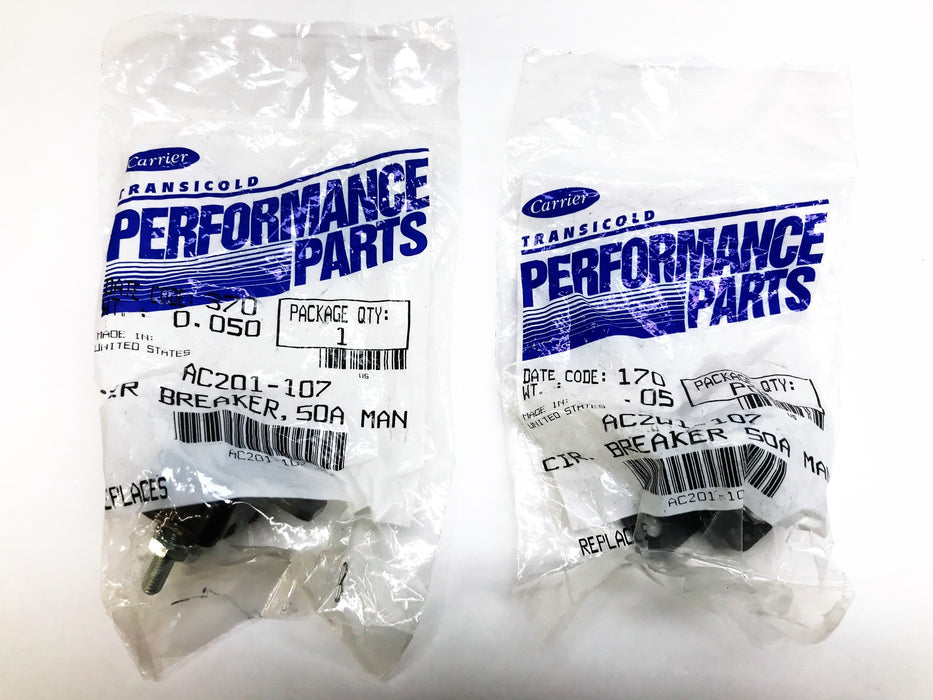 Carrier 50AMP Circuit Breaker AC201-107 [Lot of 2] NOS