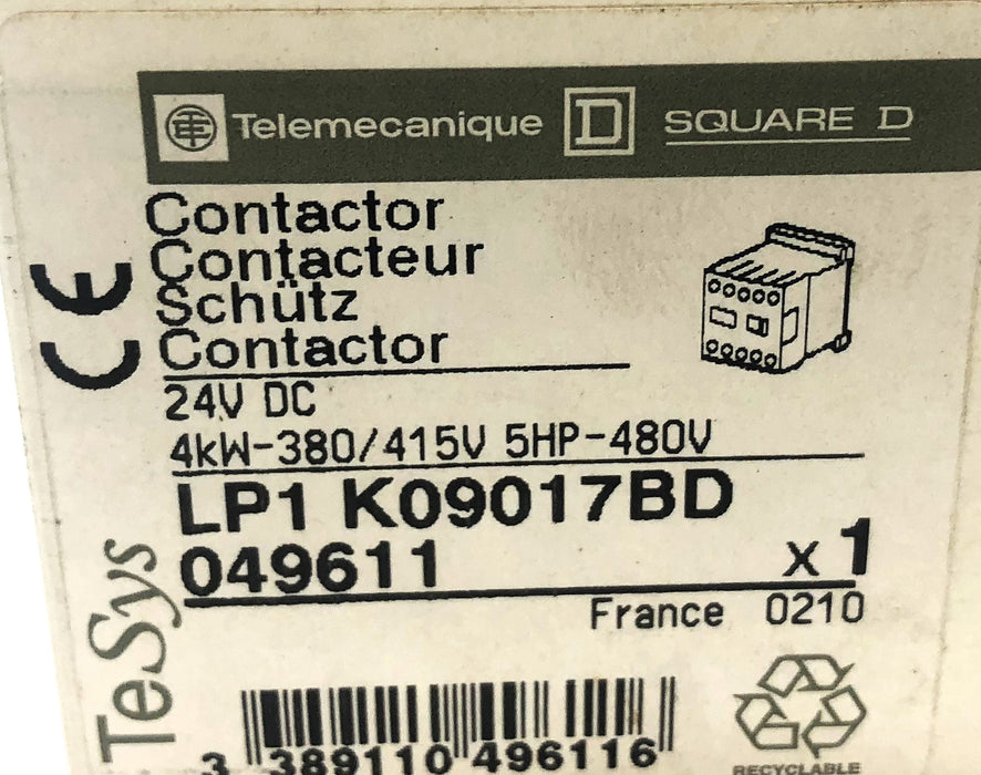 Schneider Electric 24VDC Contactor LP1K09017BD NOS