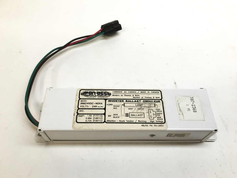 MCI 24 Volt Ballast with 10" Harness T07-2368 NOS