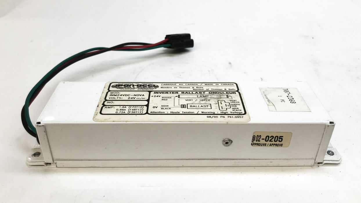 MCI 24 Volt Ballast with 10" Harness T07-2368 NOS