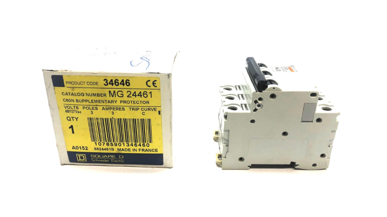 Merlin Gerin Square D 3A Type C 480VAC Circuit Breaker 24461 (MG24461)(C60N) NOS