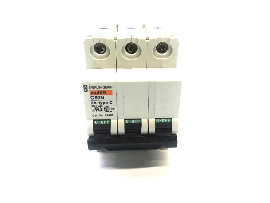 Merlin Gerin Square D 3A Type C 480VAC Circuit Breaker 24461 (MG24461)(C60N) NOS