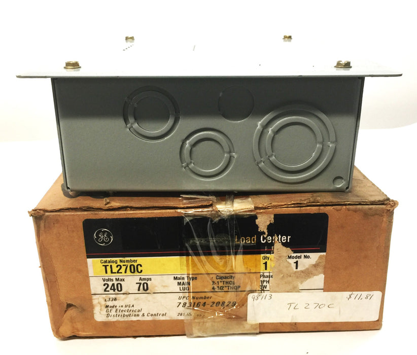 General Electric/GE 240V/70A Main Lug Load Center TL270C (783164-20829) NOS