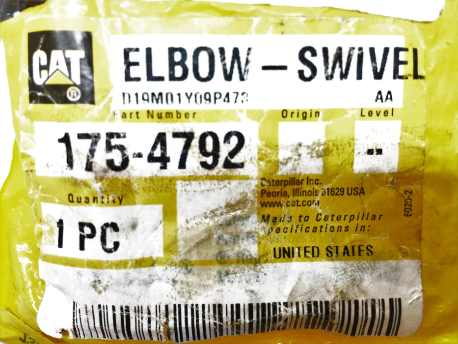 Caterpillar/CAT Elbow Swivel 175-4792 NOS