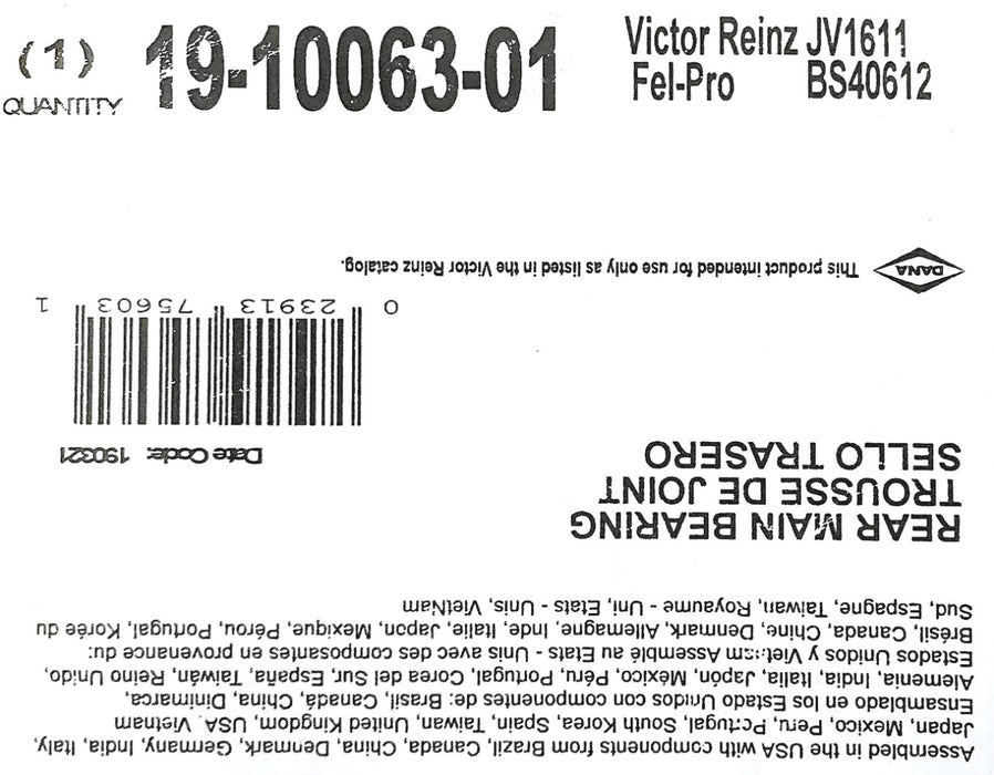 Victor Reinz Engine Crankshaft Seal Kit 19-10063-01 NOS