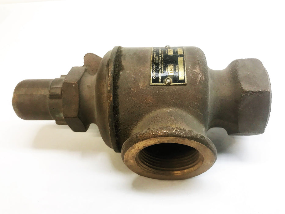 Manning, Maxwell and Moore Brass 1-1/4" Consolidated Safety Valve Type 1485 USED