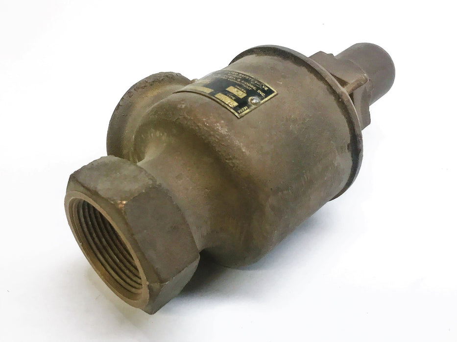 Manning, Maxwell and Moore Brass 1-1/4" Consolidated Safety Valve Type 1485 USED