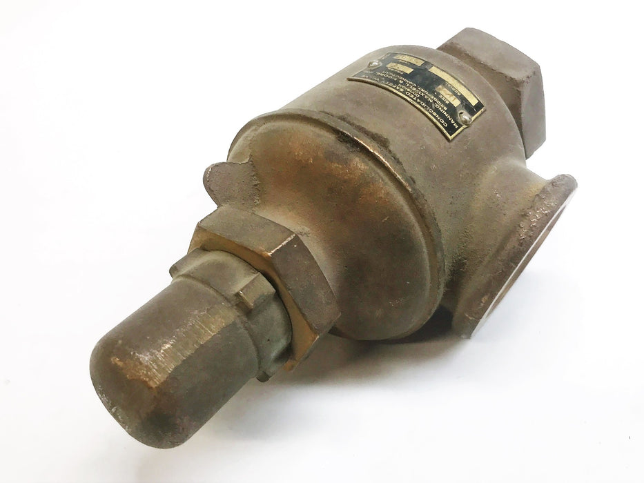 Manning, Maxwell and Moore Brass 1-1/4" Consolidated Safety Valve Type 1485 USED