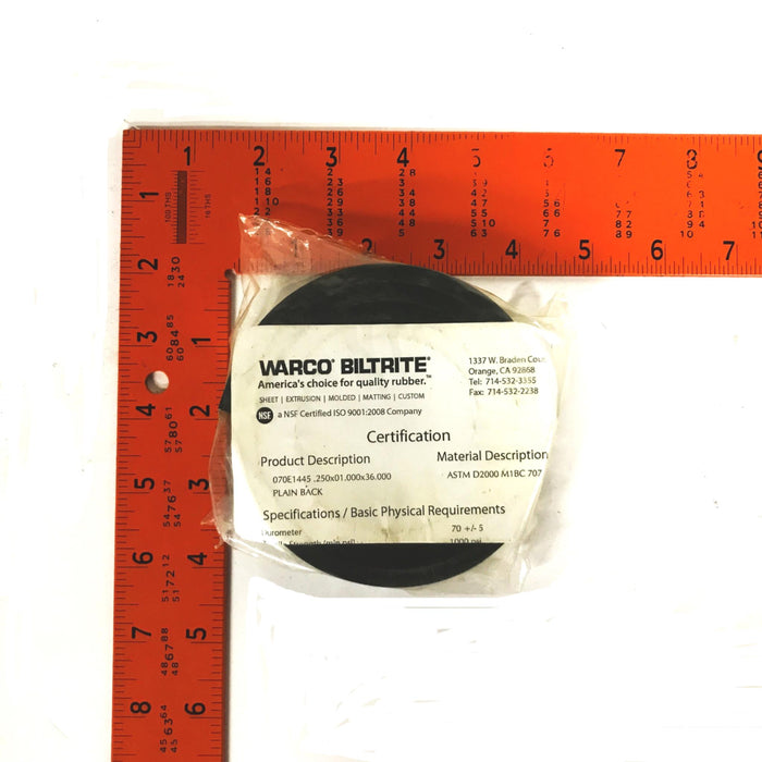 Warco Biltrite Black Rubber Strip 070E1445 [Lot of 2] NOS
