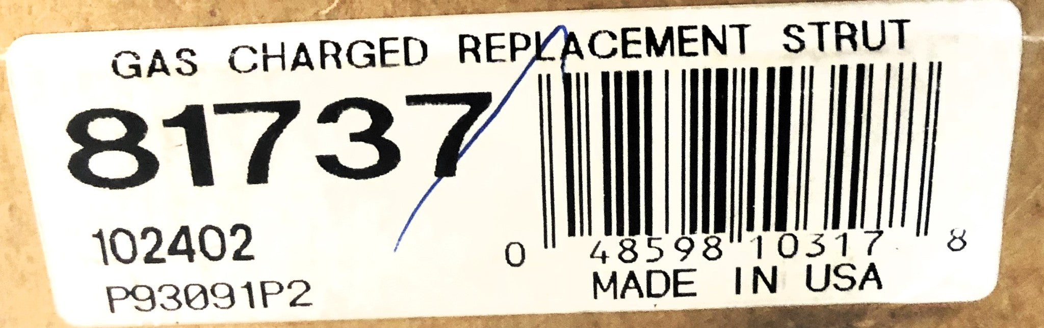 Unbranded Gas-Charged Sealed Strut 81737 NOS