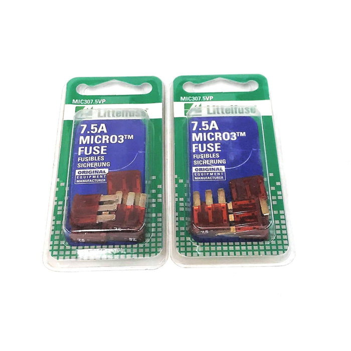 Littelfuse Micro3 7.5A Fuse MIC307.5VP [Lot of 2] NOS
