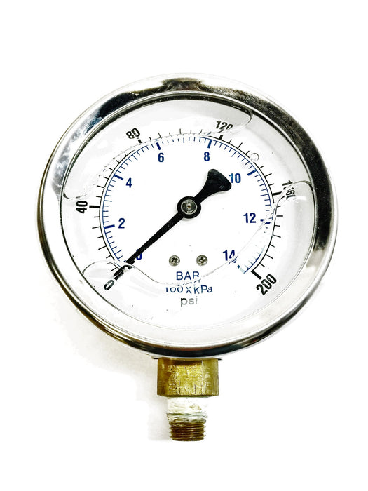Liquid Filled Pressure Gauge A18 3-1/2" face USED