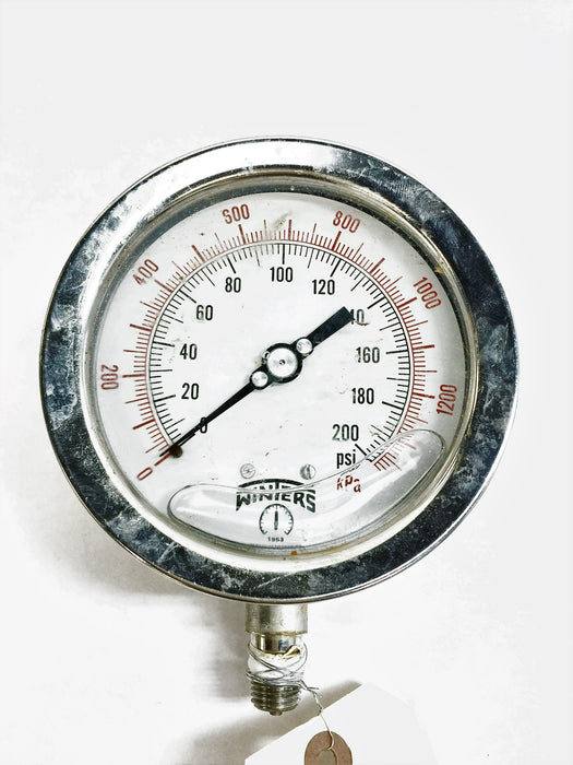 Winters Liquid Filled Pressure Gauge 4" face 5524 USED