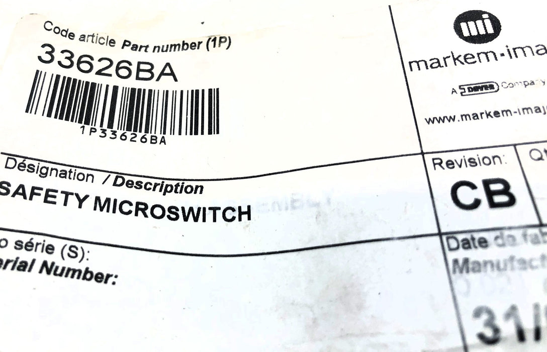 Markem-Imaje Safety Microswitch 33626BA NOS