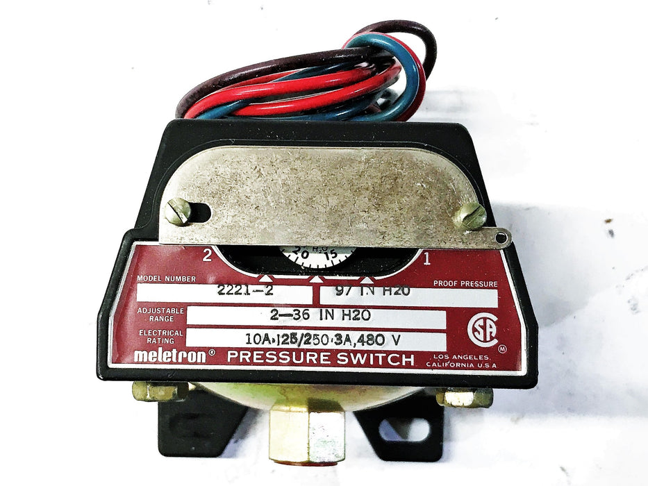Meletron 10 Amp Pressure Actuated Switch 2221-2 NOS