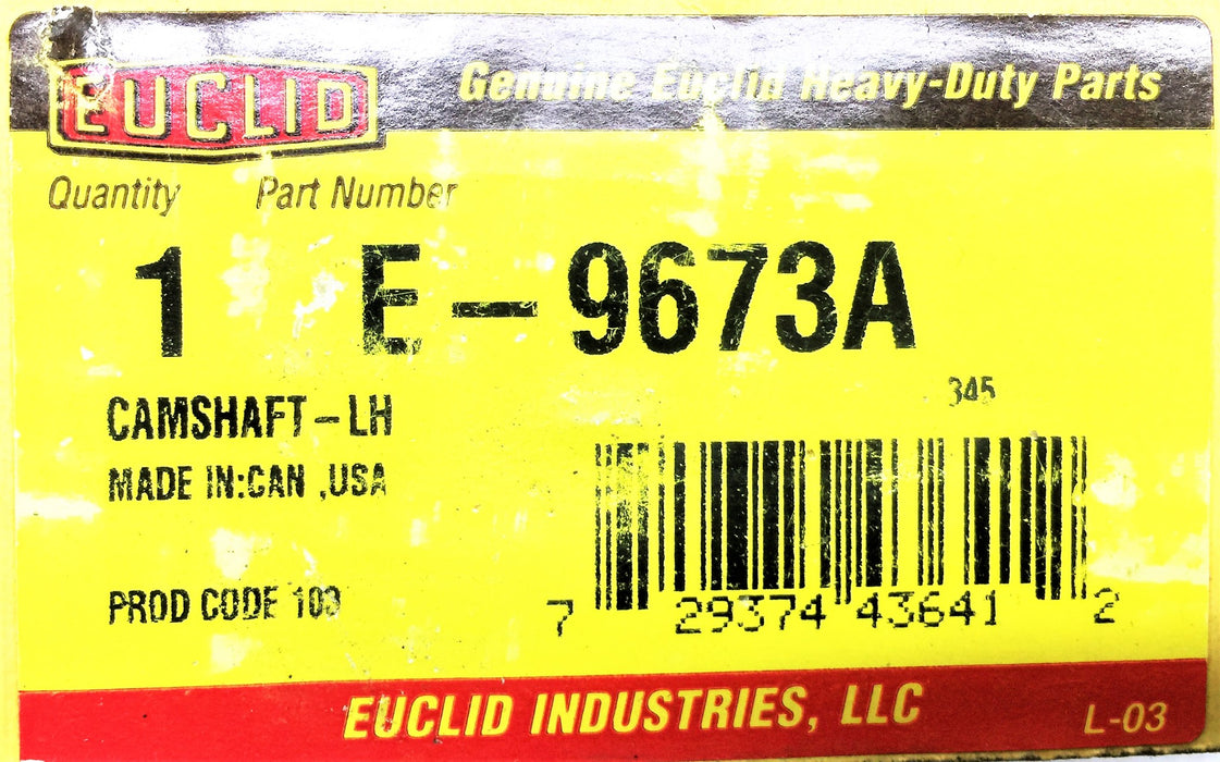 EUCLID Left-Hand Camshaft E-9673A NOS
