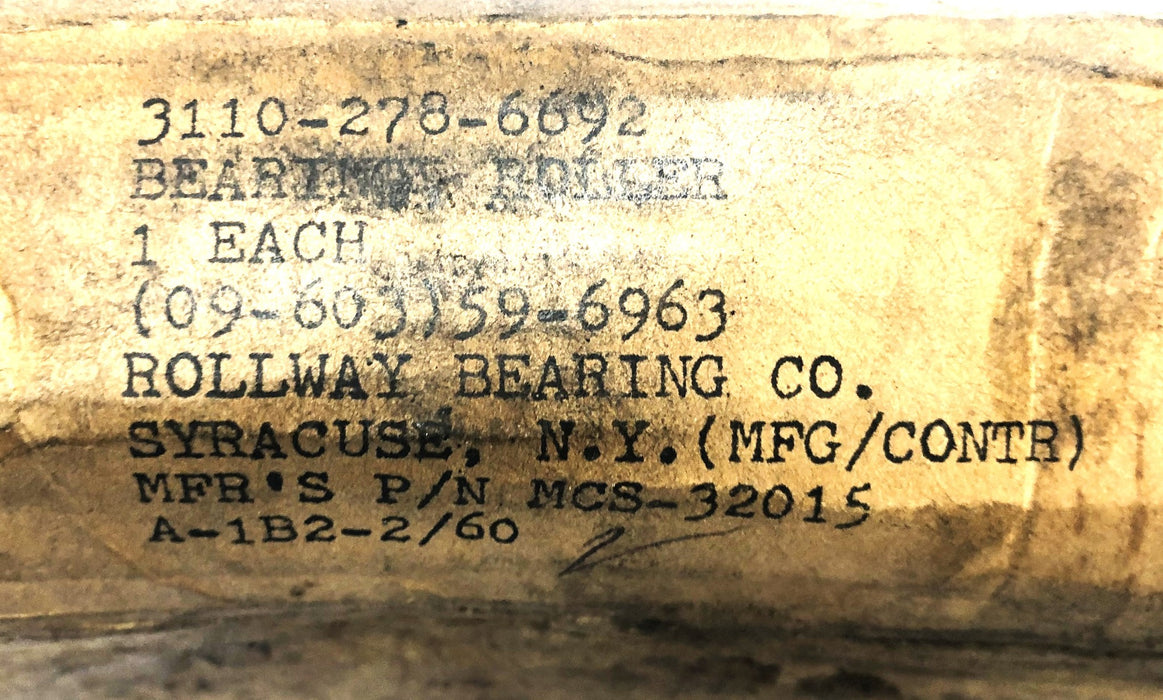 Rollway Cylindrical Roller Bearing MCS-32015 (3110-278-6692) NOS