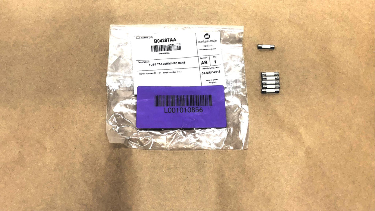 Markem-Imaje Fuse T5A 20MM HRC RoHS B04297AA [Lot of 6] NOS