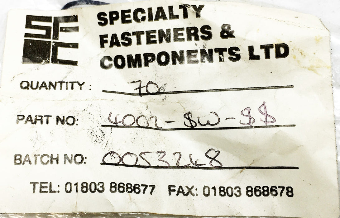 SFC LTD Split Retaining Ring 4002-SW-SS [Lot of 11] NOS