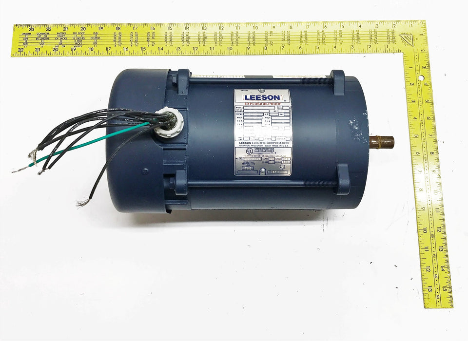 Leeson 1/2 HP 3450 RPM Single Phase Industrial Motor 111098-00 (A6C34XC22G) NOS