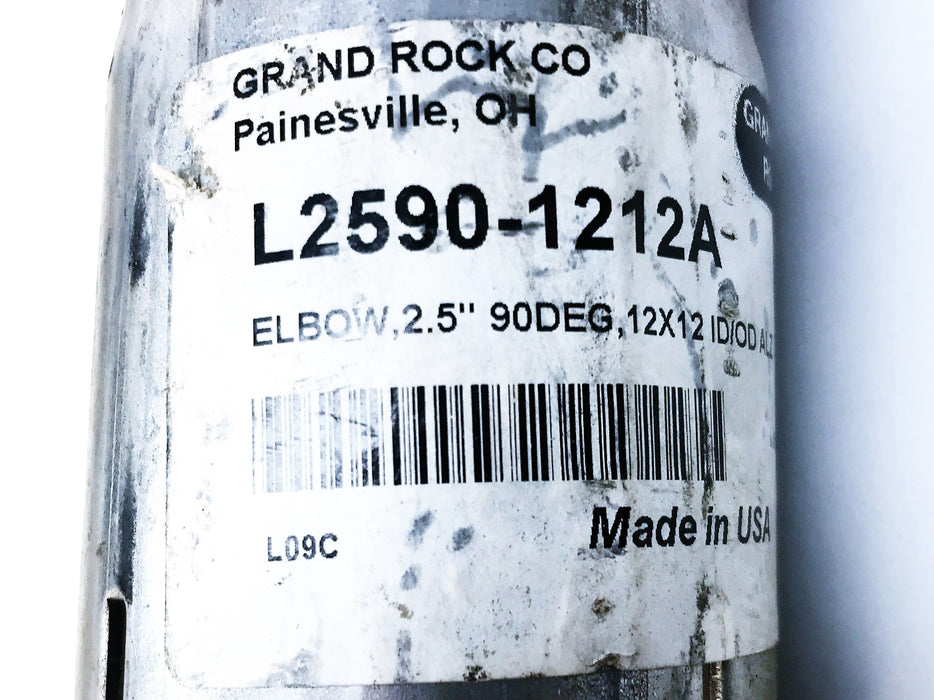 Grand Rock Aluminized 2-1/2" 90 Degree Exhaust Elbow L2590-1212A NOS